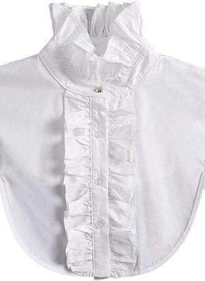 LoudSung Fake Collar Detachable Half Shirt Blouse Ruffled Elegant Design for Women Girls