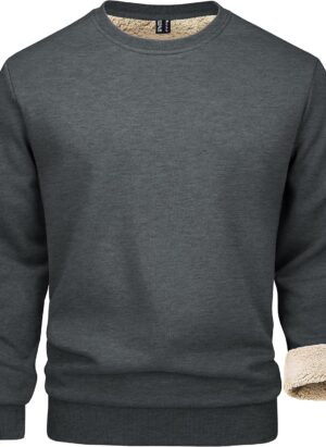 MAGCOMSEN Men's Sweatshirts Fleece Jumper Thermal Pullover Crew Neck Sweater Winter Work Thermal Tops
