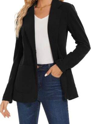 MINTLIMIT Women's Blazer Suit Jacket, Notched Lapel, One Button, Patch Pockets, Mint, Standard Length, Polyester, Long Sleeve, Business&Casual