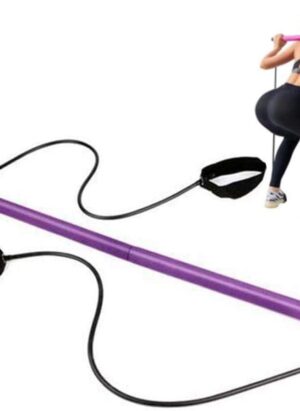 MYYINGELE Portable Pilates Bar Kit with Resistance Band Portable Home Gym Workout Package,Resistance Band with Foot Loop for Yoga, Stretch, Total Body Workout