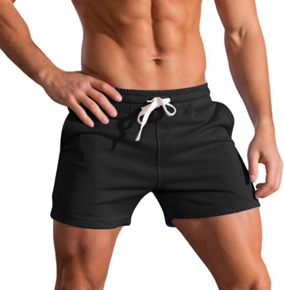Men's 3 Inch Running Shorts Gym Training Bodybuilding Shorts Breathable Cotton Sports Shorts