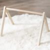 MiniDream Wooden Baby Gym, Mobile Infant Exercise Activity Gym with Secure Stand Frame and Hanging Bar, Mobile Baby Exercise Activity Set for Newborn (Without Sensory Toys)