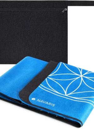 Navaris Foldable Yoga Mat for Travel - 1.5mm Thick Exercise Mat for Yoga, Pilates, Workout, Gym, Fitness - Non-Slip Folding Portable Mat