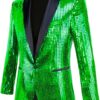 Nawgut Sequin Blazer Metallic Suit Disco Prom Shiny Jacket Wedding Party Banquet Fashion Tuxedo for Mens Adult