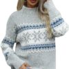 PHLCEhot Womens Long Sleeve Knit Jumper Sweater Snowflake Pullover Winter Top