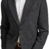 PJ PAUL JONES Men's Herringbone Tweed Blazer Vintage Wool Blend Two Button Sport Coat Jacket with Pockets