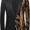 PYJTRL Men Fashion Purple Colorful Velvet Sequins Blazer