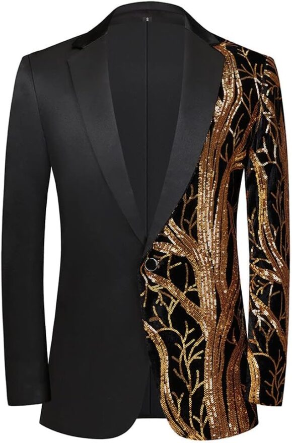 PYJTRL Men Fashion Purple Colorful Velvet Sequins Blazer