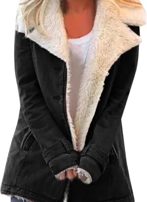 Plus Jacket Warm Women Outwearcoat Winter Lapels PlushButton Composite Size Women's Coat Light Weight Jacket for Women