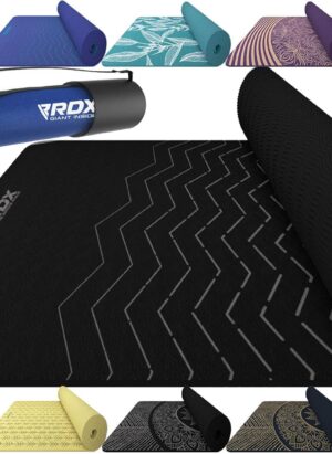 RDX Yoga Mat TPE 6mm Thick with Straps and Carry bag, REACH ROHS Compliant, 6P Latex Free Eco Friendly Non Slip Mats for Men Women, Home Gym Fitness Workout Exercise Pilates Aerobic Planks, 183 X 61CM