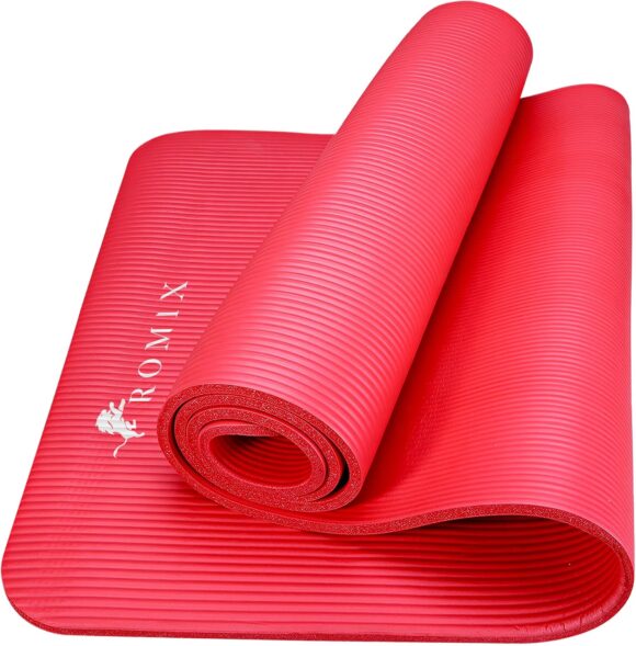 ROMIX Yoga Mat, 15 MM Thick Foam Exercise Mat, (180x60cm) Non Slip Gym Mat with Carry Bag and Strap, Workout Mat Ideal Yoga Mats for Women Men Pilates Gymnastics Meditation Home and Outdoor Fitness