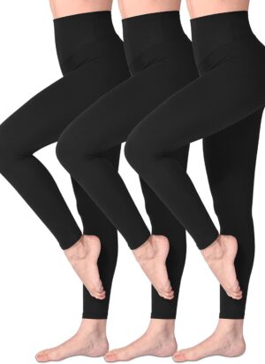 SINOPHANT High Waisted Leggings for Women, Buttery Soft Elastic Opaque Tummy Control Leggings, Plus Size Workout Gym Yoga