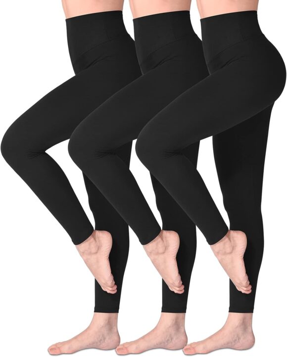 SINOPHANT High Waisted Leggings for Women, Buttery Soft Elastic Opaque Tummy Control Leggings, Plus Size Workout Gym Yoga