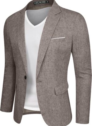 Sailwind Men's Blazer Casual Sports Coats One Button Lightweight Suit Jackets