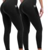 Sanpetix Leggings for Women UK with Pockets, 2 Pack Gym High Waisted Leggings for Workout Running Yoga