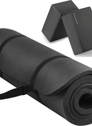 Signature Fitness Allzweck-Yogamatte, 1,27 cm, extra dick, hohe Dichte, reifest, mit Tragegurt, mit optionalen Yoga-Blcken, mehrere Farben