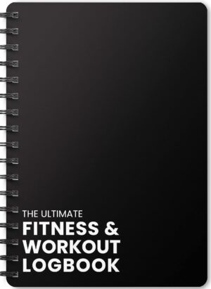 Ultimate Gym Workout Log Book, 100 Page - XL A5 Exercise, Fitness and Training Planner & Gym Journal - Set Goals & Track Progress - for Men and Women (Black)