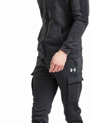 Under Armour Casual Men's Two-Piece Fleece Tracksuit with Full-Zip, Hooded Top & Jogger Bottoms for Gym, Sports - Soft & Warm (as8, alpha, s, regular, regular), Black