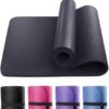 WOODSBRO Yoga Mat NBR Fitness Foam 10mm Thick Exercise Mat comfortable for Home Gym Pilates Yoga Meditation Workout