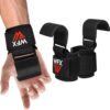 Weight Lifting Hooks, Non-Slip Rubber Coated Grips, 7mm Neoprene Wrist Support Padding, Power lifting Barbell Rows Dead lifts Chin Pull Up Fitness Strength Training Straps Gym Bodybuilding Workout