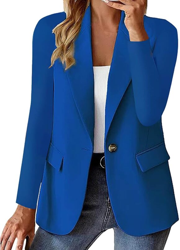 Womens Casual Front Long Sleeve Lapel Collar Button Work Business Jacket Winter Jackets for Women plus Size 2x