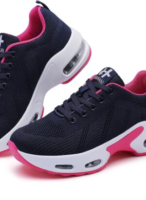 Womens Trainers Lightweight Orthopedic Walking Shoes Air Cushion Athletic Sneakers Ladies Breathable Mesh Running Shoes Gym Work Fashion Jogging Shoes