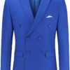 YOUTHUP Men's Blazer Double Breasted Slim Fit Formal Dress Blazers Office Wedding Suit Jacket