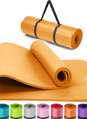 Yoga Mat by KG Physio | Thick Yoga Mats for Women and Men | Foam Exercise Mats | Thick Non Slip Gym Mats Pilates Mat for Home Workout at Home Fitness | Foam Mats Thick Yoga Mat Strap Included