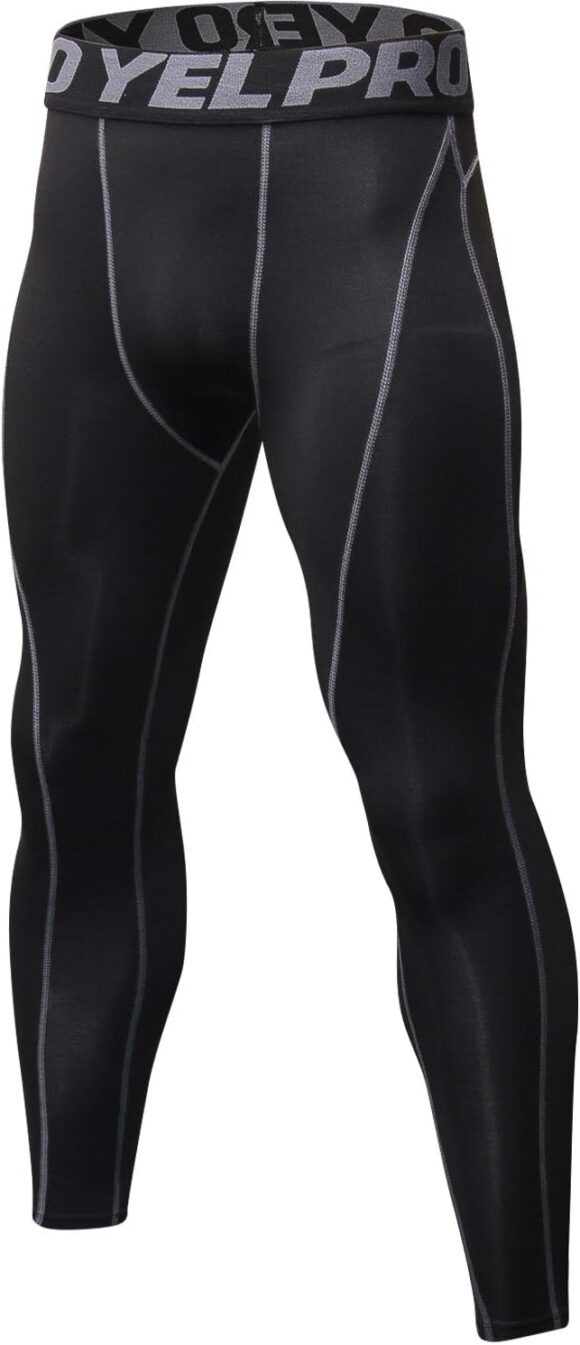 Yuerlian Mens Compression Leggings Training Cool Dry Sport Pants Running Gym Tights