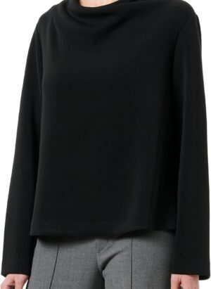 s.Oliver BLACK LABEL Women's Mit Wasserfall Kragen Sweatshirt with Waterfall Collar