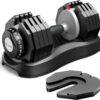 ATIVAFIT 12.5KG/20KG/25KG Adjustable Dumbbells Set with Anti-slip Handle 10 In 1 Quick Dial Adjustment Weights With Safety Locking Button Space Saving Strength Training for Home Gym Workout