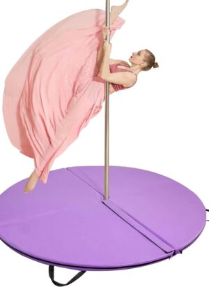 5ft Wide Foldable Circular Dance Pole Cushion Yoga Exercise Safety Dancing Cushion Steel Pipe Crash Mat 2in Thick Cross Linked EPE Foam Safety Padding-1pc