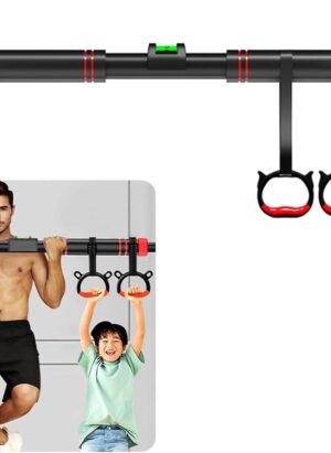 Aolawco Pull Up Bar for Doorway, Chin Up Bar - Adjustable Width Locking Mechanism from 70-95 cm, Pullup Bar Doorway for Home Gym Equipment(Giveaway-Hanging Rings)