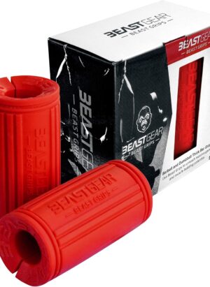 Beast Gear Barbell and Dumbbell Bar Grips for Weightlifting & Muscle Building - Strength Training Equipment