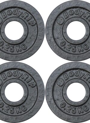 BodyRip Cast Iron Weight Plate | Choice of Fraction Disc, 0.25kg or 0.50kg | 1" Standard Set, Dumbbell or Barbell | Home Gym Training, Weightlifting