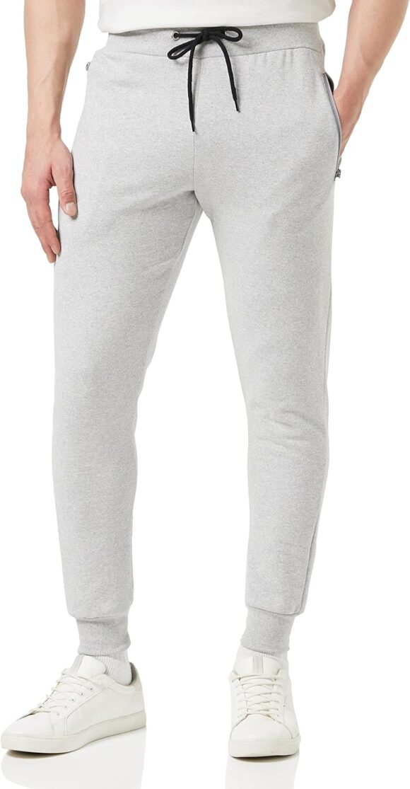 Bonjour® - Slim Fit Joggers for Men | Men's Joggers with Zip Pockets - Ideal for Every Day Wear - Breathable, Comfortable, Soft Feel Jogging Bottoms