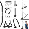 Cable Pulley System Home Gym, Weight Cable Pulley System Fitness Dual Cable Pulley Attachment Home Gym Equipment for LAT Pull Down, Arm Workout