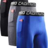 Cadmus 3 Pack Men Compression Gym Running Sports Underwear Base Layer Shorts with Side Pockets