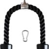 CampTeck U6935 - Nylon Triceps Rope Twisted Pull Down Rope with Non-Slip Handles - Lats, Biceps, Triceps, Gym or Home - Black