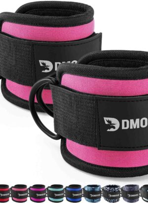 DMoose Fitness Ankle Straps for Cable Machines - One Size Fit with Premium Padding, Glute Kickback Ankle Strap for Women & Men, Cable Attachments for Gym, Booty Workouts, Leg Extension & Hip Abductors