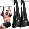 DMoose Fitness Hanging Ab Straps for Pull Up Bar & Core Strength Training - Thick Padded Arm Strap for Ab Swing with 2 Rust-Resistant Carabiners - Pull Up Straps for Ab Workouts at Home and Gym