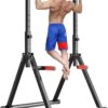 DOBESTS Foldable Power Tower Pull Up Staion Dip Bar Staion Free standing Multifunctional Fitness Tower Station for Pull-Up/Dips/Push-Up/Chain Up Strenghth Training Home/Outdoor