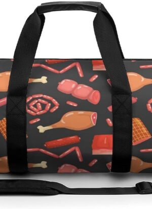 Different Meat Products Portable Gym Bag for Women And Men Travel Duffel Bag for Sports Print Gymbag Funny Yoga Bag