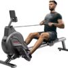 Dripex Magnetic Rowing Machine for Home Use Rower Machine for Home Gym & Cardio Training Rower with Aluminum Slide Rail, 16 Adjustable Resistance & LCD Monitor (2024 Upgrade Version)