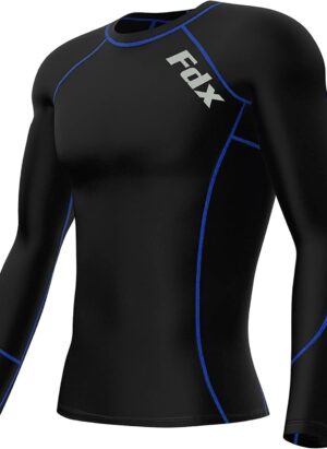 FDX Mens Compression Armour Base Layer Top Skin Fit Shirt + Leggings Set