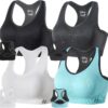 FITTIN Racerback Sports Bra for Women- Padded Seamless Activewear Bras for Yoga Gym Workout Fitness