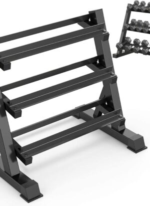 FK Sports Dumbbell Rack Storage Stand Tree 3tier, 5tier, 6tier, 9tier Hex Vertical Weight Wide Home Gym fitness | Dumbbells Holder Home Fitness Weight Rack Durable Steel