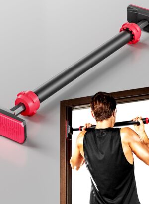 FitBeast Pull Up Bar for Doorway, Strength Training Pullup Bar with No Screws, Chin Up Bar with Adjustable Width Locking Mechanism, Doorway Pull Up Bar Max Load 250Kg for Home Gym Upper Body Workout