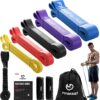 FitBeast Resistance Bands Set, 5 Levels Pull Up Bands for CrossFit, Powerlifting, Muscle Building, Home Gym Workout, Stretching, Stretch Bands with Door Anchor & Carry Bag