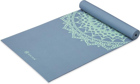 Gaiam Premium Printed Non-Slip Yoga Exercise Fitness Mat 5mm Thick Suitable for All Types of Yoga, Pilates and Floor Exercises (172 x 61 x 5 mm)